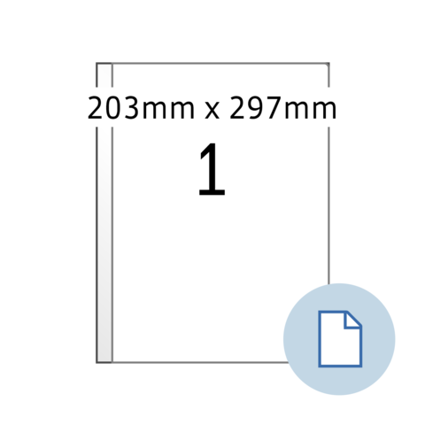 Ein Dokument mit den Abmessungen 203 mm x 297 mm und der Seitenzahl 1, dargestellt durch eine einfache grafische Darstellung.