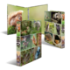 Eine Sammlung von Tierfotos, darunter ein Eichhörnchen, Reh, Dachs, Fuchs und verschiedene Vögel, präsentiert in einem aufklappbaren Fotobuch.
